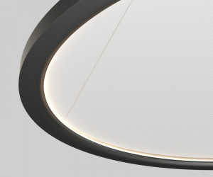 Подвесной светильник горизонтальный VEIL, 35 Вт, ?600?В1500 мм, LED 2700-6000K, IP20, пульт Д/У (в комплекте), черный, алюминий, акрил