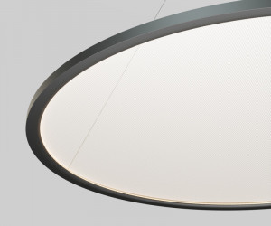 Подвесной светильник горизонтальный VEIL, 80 Вт, ?1000?В1500 мм, LED 2700-6000K, IP20, пульт Д/У (в комплекте), черный, алюминий, акрил