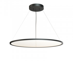 Подвесной светильник горизонтальный VEIL, 80 Вт, ?1000?В1500 мм, LED 2700-6000K, IP20, пульт Д/У (в комплекте), черный, алюминий, акрил