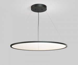 Подвесной светильник горизонтальный VEIL, 80 Вт, ?1000?В1500 мм, LED 2700-6000K, IP20, пульт Д/У (в комплекте), черный, алюминий, акрил