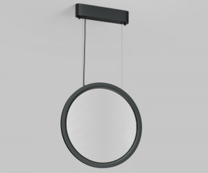 Подвесной светильник вертикальный VEIL, 25 Вт, ?450?1950 мм, LED 2700-6000K, IP20, пульт Д/У (в комплекте), черный, алюминий, акрил