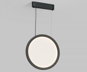 Подвесной светильник вертикальный VEIL, 25 Вт, ?450?1950 мм, LED 2700-6000K, IP20, пульт Д/У (в комплекте), черный, алюминий, акрил