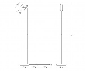 Напольный светильник (торшер) Maytoni MOD129FL-01B