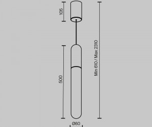 Подвесной светильник Technical P101PL-L500-12W3K-BS