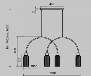 Подвесной светильник Maytoni MOD302PL-04W