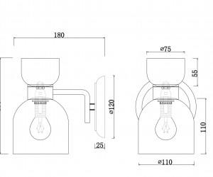 Настенный светильник (бра) Freya FR5094WL-01G