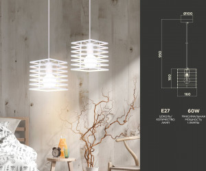 TR8410 WH белый E27 max 60W 160*160*950