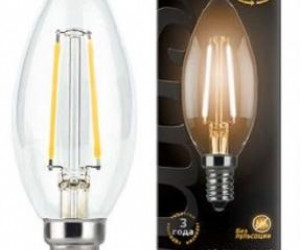 Лампа Gauss LED Filament Candle E14 5W 2700К 1/10/50