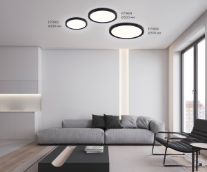 FZ1906 BK черный IP54 26W 3000K-6500K CCT-переключатель D370*25 (Без ПДУ)