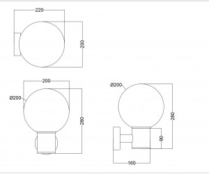 Настенный светильник (бра) Outdoor O598WL-01B