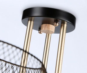 TR80164/3 BK/GD черный/золото E27/3 max 40W D580*220