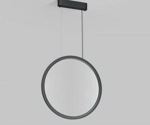 Подвесной светильник вертикальный VEIL, 35 Вт, ?600?2100 мм, LED 2700-6000K, IP20, пульт Д/У (в комплекте), черный, алюминий, акрил