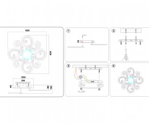FA5146/8+1 CH хром 112W D620*130 (ПДУ РАДИО 2.4G)