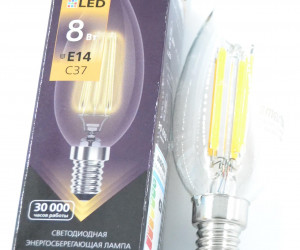 Светодиодная (LED)FIL Лампа Smartbuy-C37-8W/3000/E14 (SBL-C37F-8-30K-E14)
