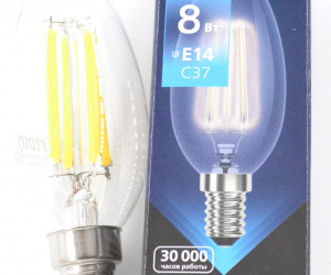Светодиодная (LED)FIL Лампа Smartbuy-C37-8W/4000/E14 (SBL-C37F-8-40K-E14)
