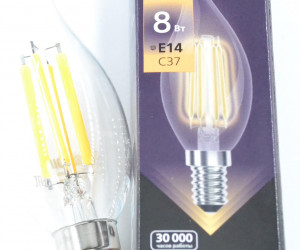 Светодиодная (LED)FIL Свеча на ветру Лампа Smartbuy-C37-8W/3000/E14 (SBL-C37FCan-8-30K-E14)