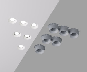 DK2081-WH Встраиваемый точечный светильник для натяжных ПВХ потолков INVIZ, IP 20, до 9 Вт, GU10, LED, белый, ABS-пластик