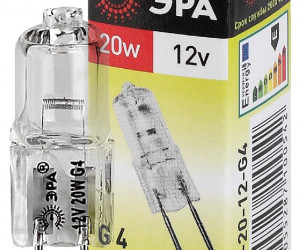 Лампа галогенная ЭРА G4-JC-20W-12V (10,100)