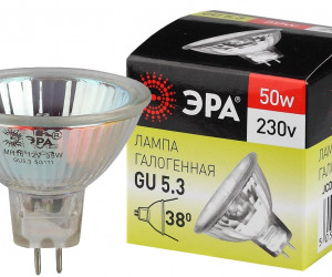 Лампа галогенная ЭРА GU5.3-JCDR (MR16) -50W-230V-CI (1,10)