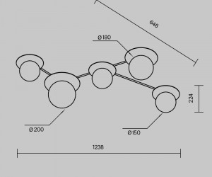 Потолочный светильник Maytoni MOD291CL-05BS1