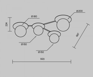 Потолочный светильник Maytoni MOD291CL-04BS