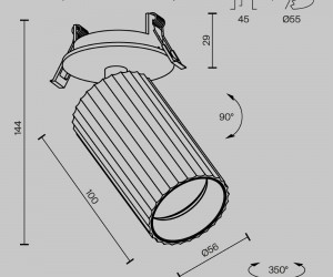 Встраиваемый светильник Technical C110CL-01-GU10-BS