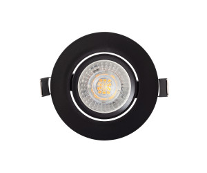 DK3020-BK Встраиваемый светильник, IP 20, 10 Вт, GU5.3, LED, черный, пластик