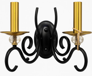 Настенный светильник PL2909-2W BK+AB 000067344