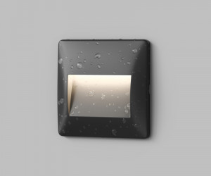 Светильник встраиваемый в стену HELM, IP65, LED 3000К, 2.5 Вт, черный, пластик