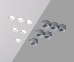 DK2080-WH Встраиваемый точечный светильник для натяжных ПВХ потолков INVIZ, IP 20, до 9 Вт, GU10, LED, белый, ABS-пластик