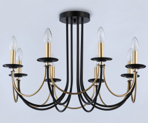 TR9622/8 BK/CGD черный/золото E14/8 max 40W D700*450