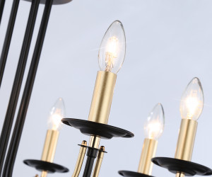 TR9622/8 BK/CGD черный/золото E14/8 max 40W D700*450