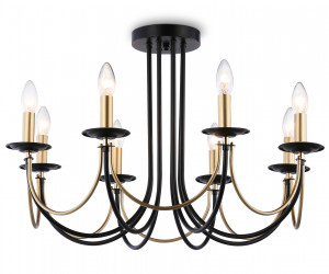 TR9622/8 BK/CGD черный/золото E14/8 max 40W D700*450
