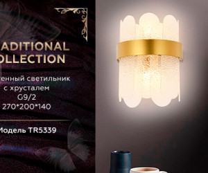 TR5339/2 GD/FR золото/матовый G9/2 max 40W 270*200*140