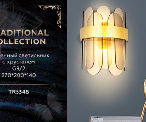 TR5348/2 GD/SM золото/дымчатый G9/2 max 40W 270*200*140