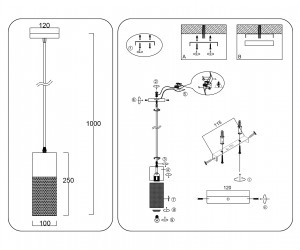 TR8498 WH/WD белый/дерево E27 max 60W D100*1000