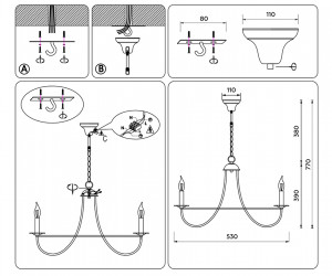 TR9615/5 CGD золото E14/5 max 40W D530*770