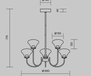 Подвесной светильник Maytoni MOD402PL-L20BS3K