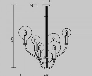 Подвесной светильник Maytoni MOD333PL-06BS