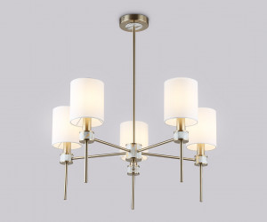 LH72371/5 DBS/WH темная латунь/белый E14/5 max 40W D680*720