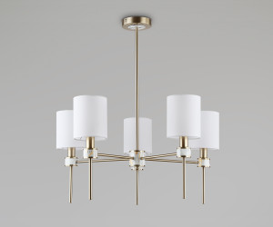 LH72371/5 DBS/WH темная латунь/белый E14/5 max 40W D680*720