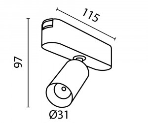 Трековый светильник Technical TR103-1-5W4K-M-B