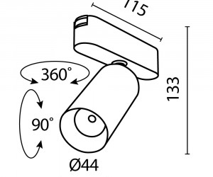 Трековый светильник Technical TR103-1-12W3K-M-B