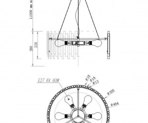 Подвесной светильник Maytoni MOD136PL-06BS