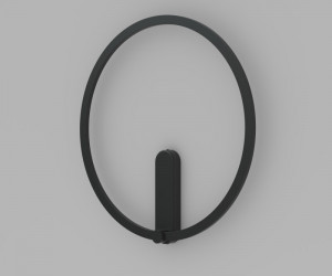 DK5035-BK Бра ROUND со светодиодом, IP20, 24W, 3000/4000/6500K, черный, алюминий