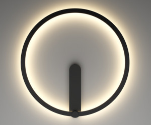 DK5035-BK Бра ROUND со светодиодом, IP20, 24W, 3000/4000/6500K, черный, алюминий