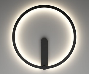 DK5035-BK Бра ROUND со светодиодом, IP20, 24W, 3000/4000/6500K, черный, алюминий