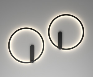 DK5035-BK Бра ROUND со светодиодом, IP20, 24W, 3000/4000/6500K, черный, алюминий