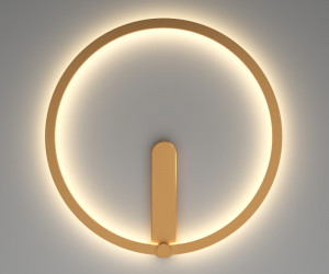 DK5035-SG Бра ROUND со светодиодом, IP20, 24W, 3000/4000/6500K, матовое золото, алюминий