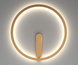 DK5035-SG Бра ROUND со светодиодом, IP20, 24W, 3000/4000/6500K, матовое золото, алюминий